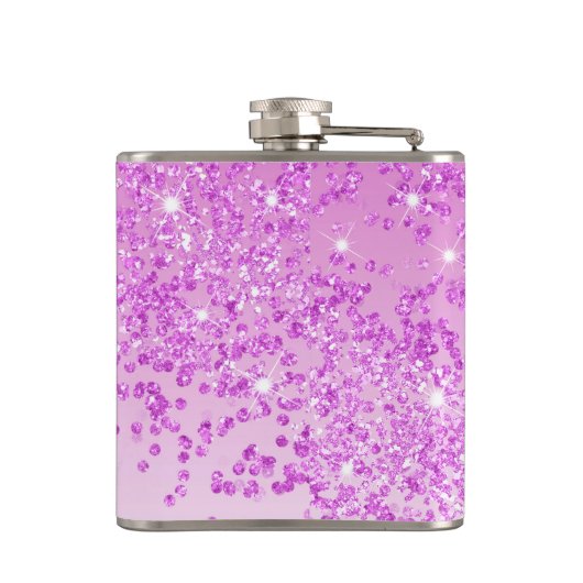 Flasques Dix-huit Parties scintillant roses et citation à b (Dos)