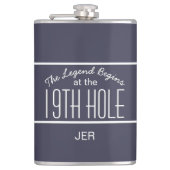 Flasques Dix-Neuvième Golfeurs Trous Initiales Monogrammes  (Devant)