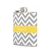 Flasques Dk Gray White LG Chevron Pineapple Nom monogram (Gauche)