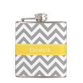 Flasques Dk Gray White LG Chevron Pineapple Nom monogram (Devant)