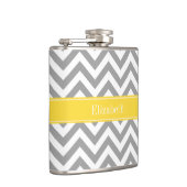 Flasques Dk Gray White LG Chevron Pineapple Nom monogram (Droite)