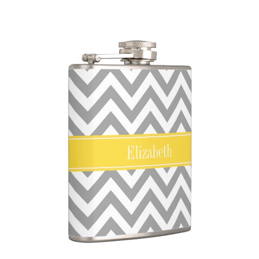 Flasques Dk Gray White LG Chevron Pineapple Nom monogram (Droite)