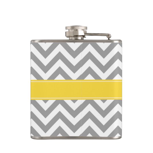Flasques Dk Gray White LG Chevron Pineapple Nom monogram (Dos)