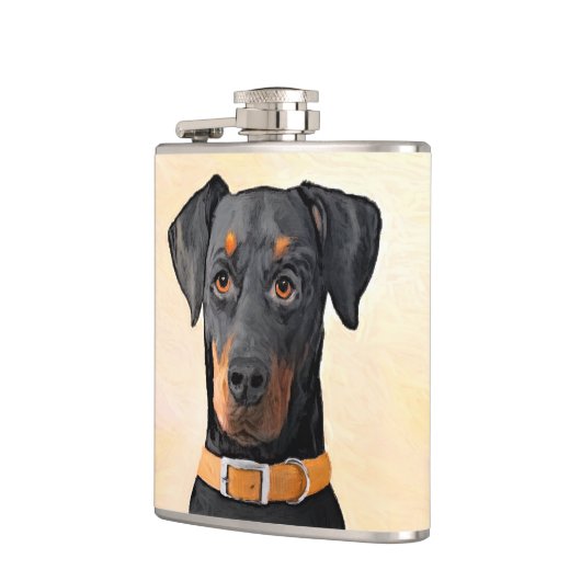 Flasques Doberman Pinscher Peinture non découpée Art origin (Gauche)