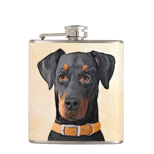 Flasques Doberman Pinscher Peinture non découpée Art origin (Devant)