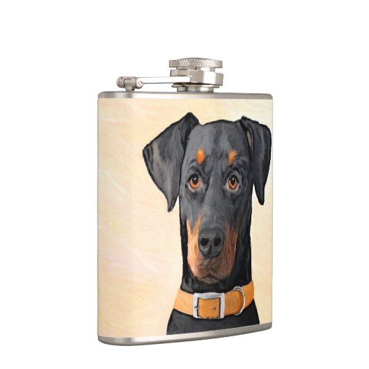 Flasques Doberman Pinscher Peinture non découpée Art origin (Droite)