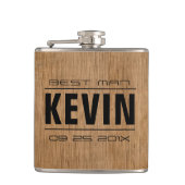 Flasques Dons Groomsman-Wood Texture Imprimer (Devant)