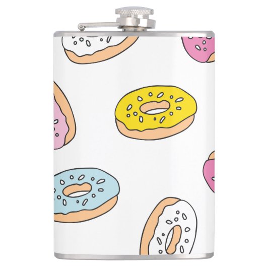 Flasques Doodle beiguts motif, design sans soudure. (Devant)