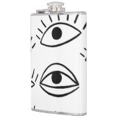 Flasques Doodle eye, motif créatif sans couture. (Gauche)