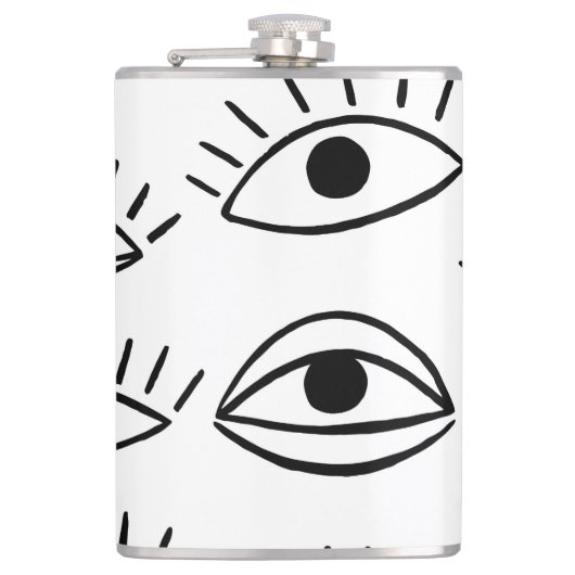 Flasques Doodle eye, motif créatif sans couture. (Devant)
