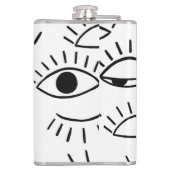 Flasques Doodle eye, motif créatif sans couture. (Dos)