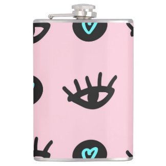 Flasques Doodle Fille : Coeurs Des Yeux Sans Couleur.