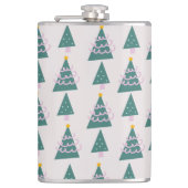 Flasques Doodles d'arbres mignons rose vert (Devant)