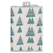 Flasques Doodles d'arbres mignons rose vert (Dos)