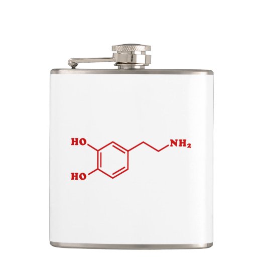 Flasques Dopamine formule chimique moléculaire (Devant)