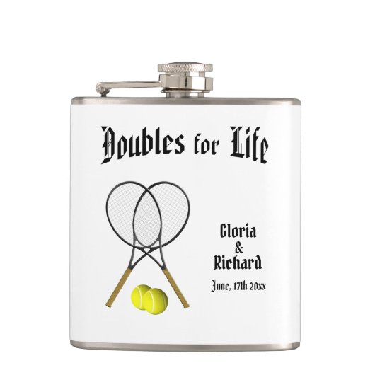 Flasques Doubles pour Mariage de Life Tennis (Devant)