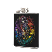 Flasques Dragon Animal Portrait Vitrail Faune Libre (Gauche)
