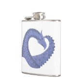 Flasques Dragon de coeur gris bleu sur blanc (Gauche)