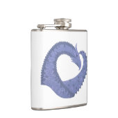 Flasques Dragon de coeur gris bleu sur blanc (Droite)
