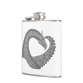 Flasques Dragon de coeur gris sur blanc (Gauche)