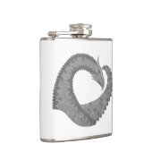 Flasques Dragon de coeur gris sur blanc (Droite)
