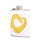 Flasques Dragon de coeur jaune sur blanc (Gauche)