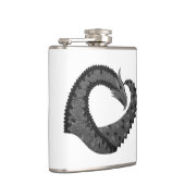 Flasques Dragon de coeur noir sur blanc (Droite)