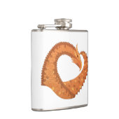 Flasques Dragon de coeur orange brûlé sur blanc (Droite)