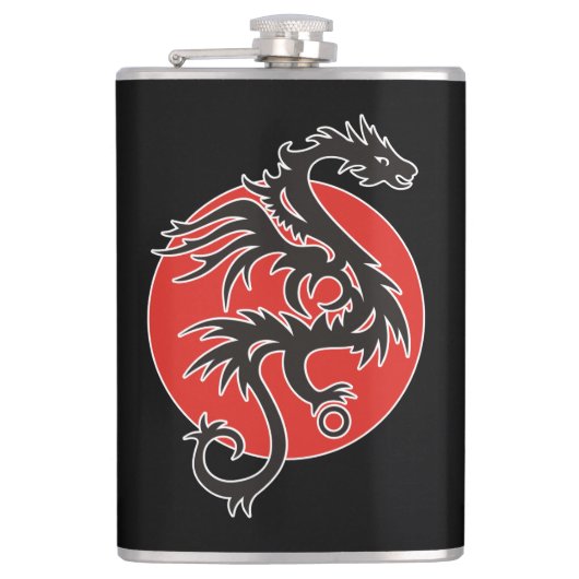 Flasques Dragon Sun - blanc rouge noir + vos idées (Devant)