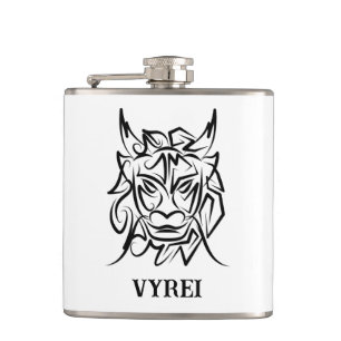 Flasques Dragon tribal noir et blanc