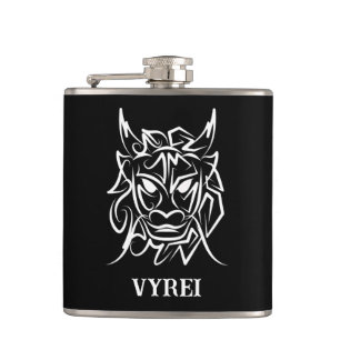 Flasques Dragon tribal noir et blanc
