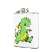 Flasques Dragon vert caricature marchant sur ses pieds (Gauche)