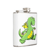 Flasques Dragon vert caricature marchant sur ses pieds (Droite)