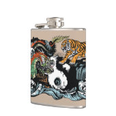 Flasques Dragon vert contre Tigre (Gauche)