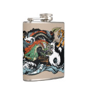 Flasques Dragon vert contre Tigre (Droite)