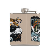 Flasques Dragon vert contre Tigre (Dos)