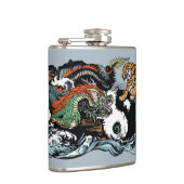 Flasques Dragon vert contre Tigre (Droite)