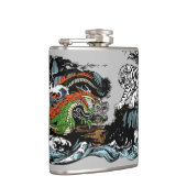 Flasques Dragon vert contre Tigre blanc (Droite)