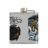 Flasques Dragon vert contre Tigre blanc (Dos)