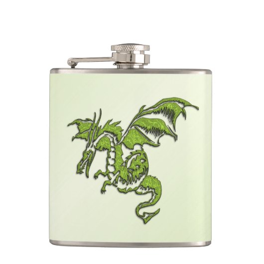 Flasques Dragon Volant Vert  (Devant)