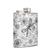 Flasques Dragonfly et doodle de fleurs (Droite)