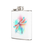 Flasques Dragonfly rouge sur l'arrière - plan aquarelle (Gauche)