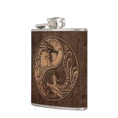 Flasques Dragons de Yin Yang avec l'effet en bois de grain (Gauche)