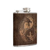 Flasques Dragons de Yin Yang avec l'effet en bois de grain (Droite)