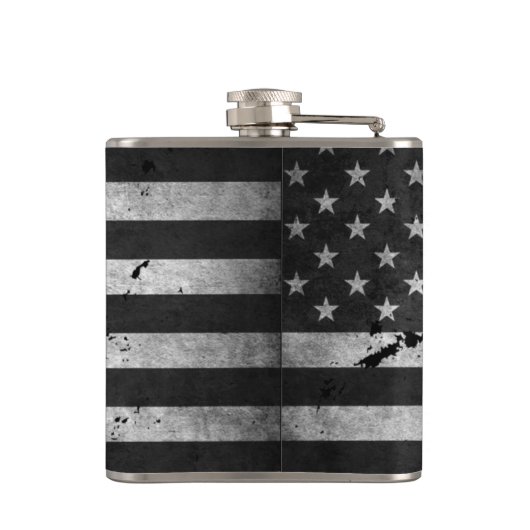 Flasques Drapeau américain affligé noir et blanc (Dos)