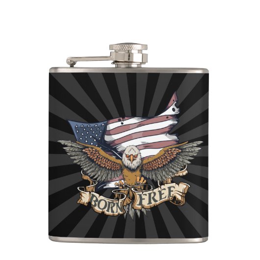 Flasques Drapeau américain Eagle chauve patriotique soutenu (Devant)