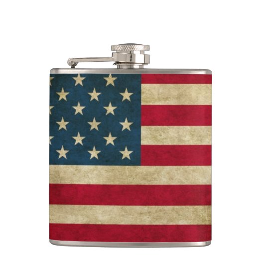 Flasques Drapeau américain grunge affligé (Devant)