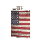 Flasques Drapeau américain sur le vieux grain en bois (Gauche)