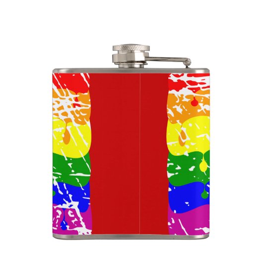 Flasques Drapeau Arc-En-Ciel Gay Né Ainsi (Dos)