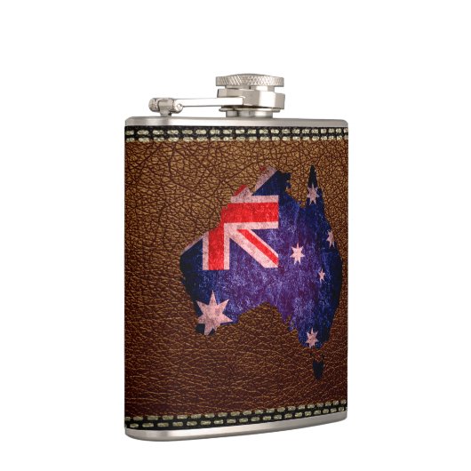 Flasques Drapeau australien et carte #2 (Droite)